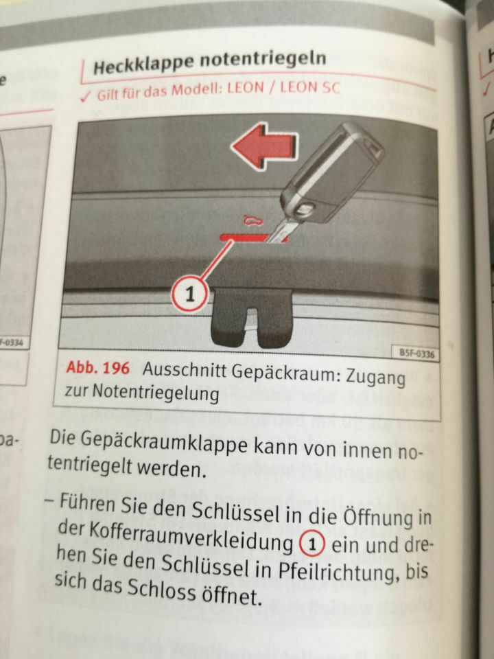 Leon Heckklappe lässt sich nicht öffnen