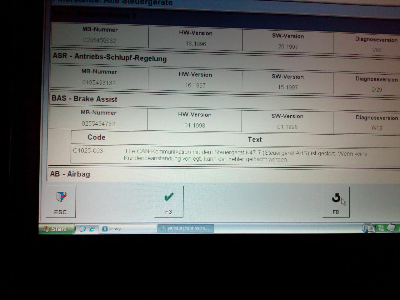 BAS, ABS, ASR - Problem