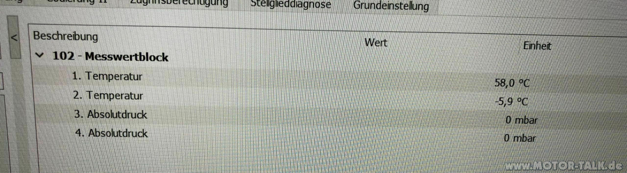 Abgastemperatur - unplausibles Signal