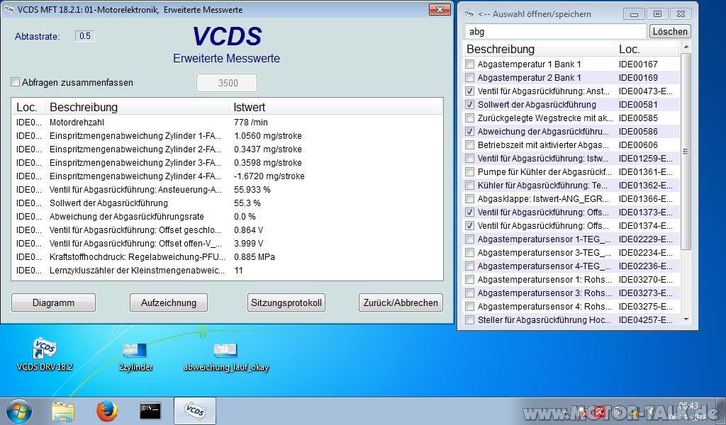 Injektorwerte CAYC 1.6 TDI Golf 6