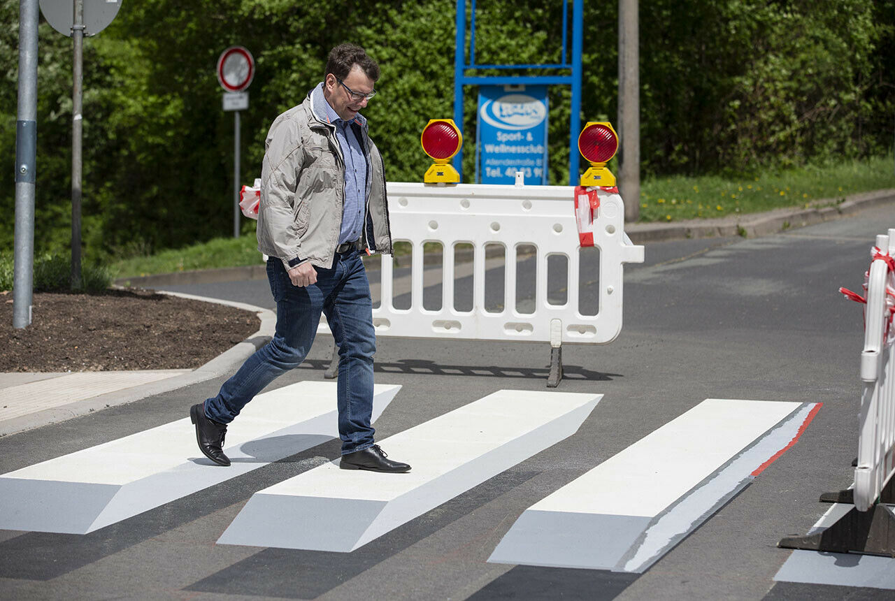 Streit um einen Zebrastreifen mit dritter Dimension
