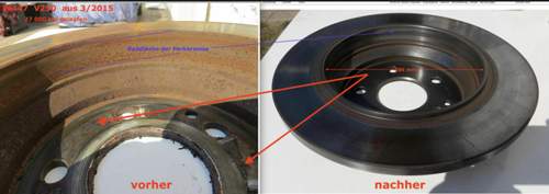 Bremsscheibe, verrostet