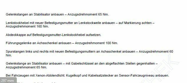 Omega B - Lenkzwischenhebel, Umlenkhebel