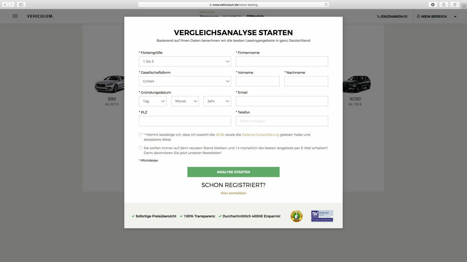 Aktuelle Leasingkonditionen XC90 II