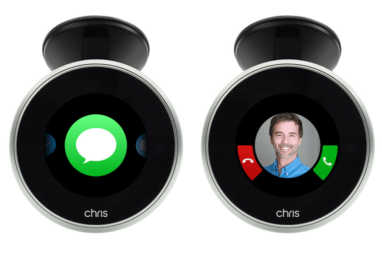 WhatsApp-Nachrichten? Anrufe? Mit Chris funktioniert all das w&auml;hrend der Fahrt - und die H&auml;nde des Fahrers k&ouml;nnen am Steuer bleiben