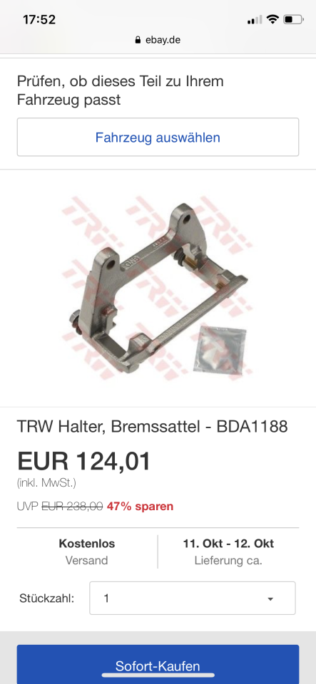 Bremse 356x22 auf der Hinterachse A4 b8 A5 Q5