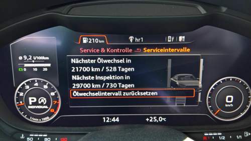 Longlife-Anzeigedirekt nach Olwechsel