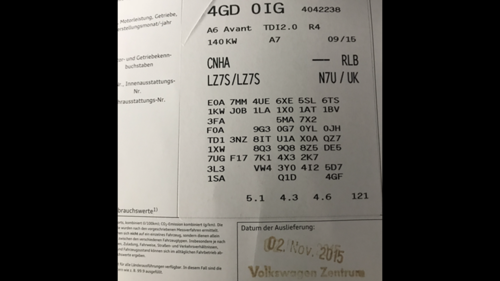 Audi A6 Fahrzeugbrief