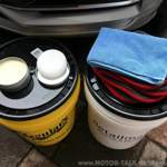 Wascheimer als Ablagefläche, hier damals beim Wachsen