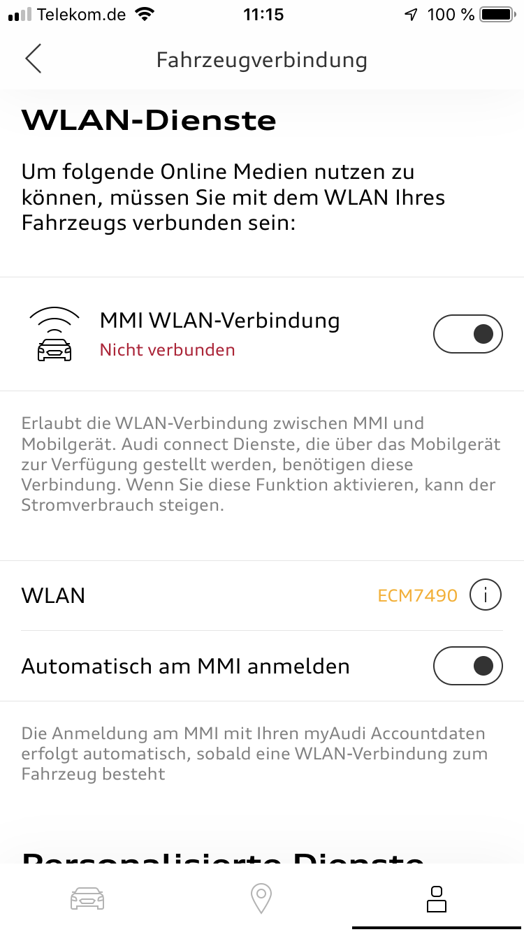 Warnung vor Update der "Audi MMI Connect App" bei Internet-Radio Nutzung