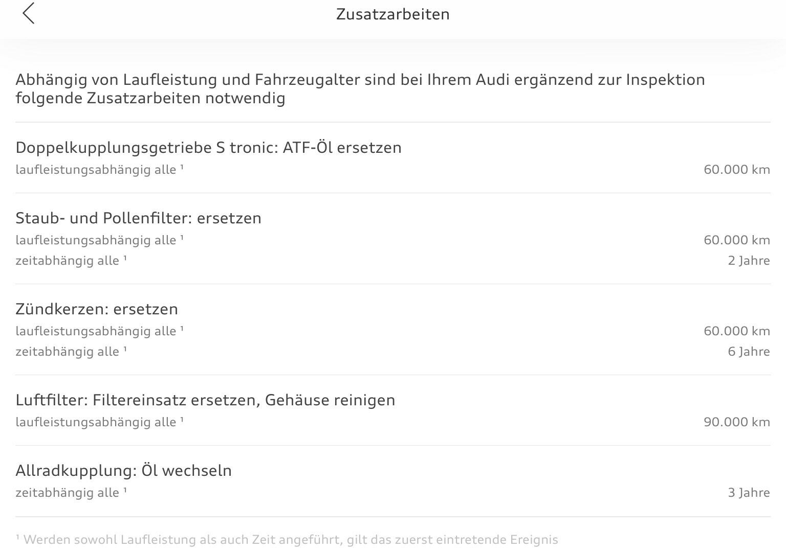 Garantie Verlängerung der Audi Gewährleistung/Garantie von 5 Jahren?