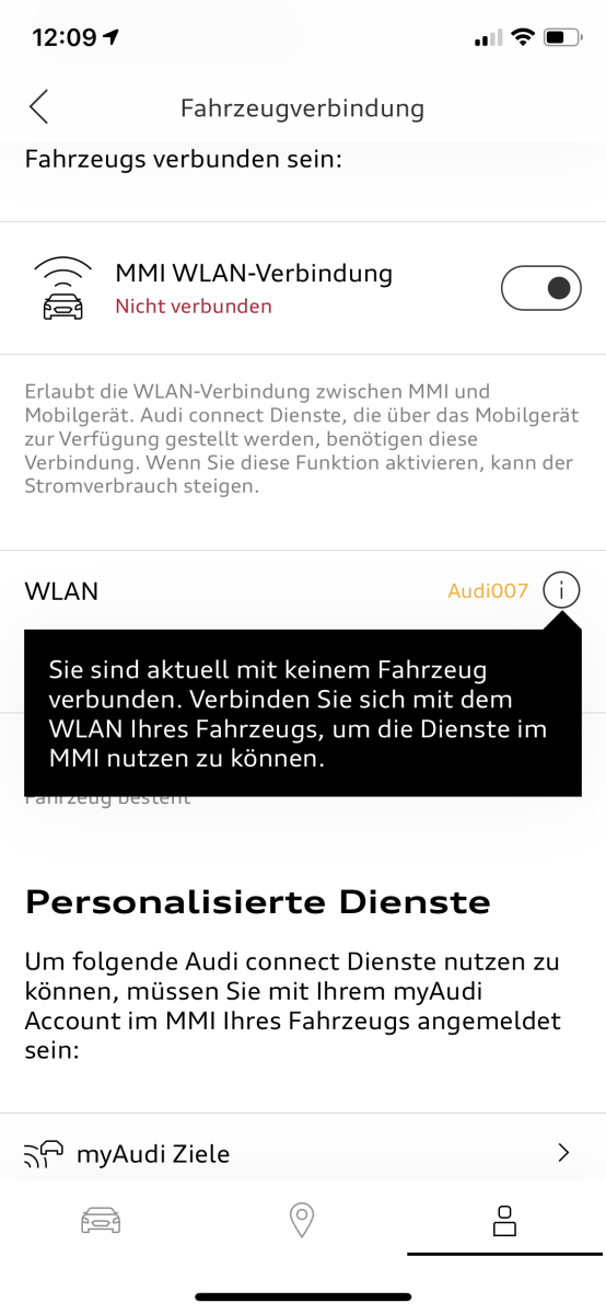Warnung vor Update der "Audi MMI Connect App" bei Internet-Radio Nutzung