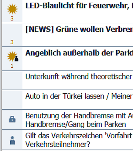 Anzeige geschlossene Themen