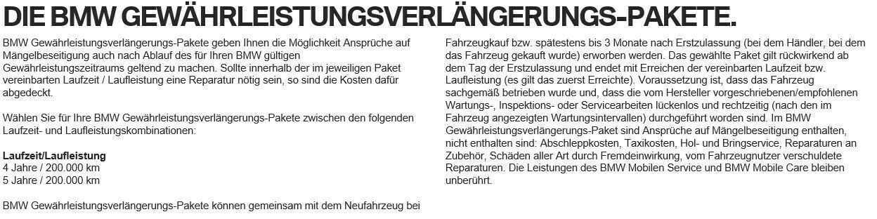 Servicevertrag und Garantieverlängerung für den G20