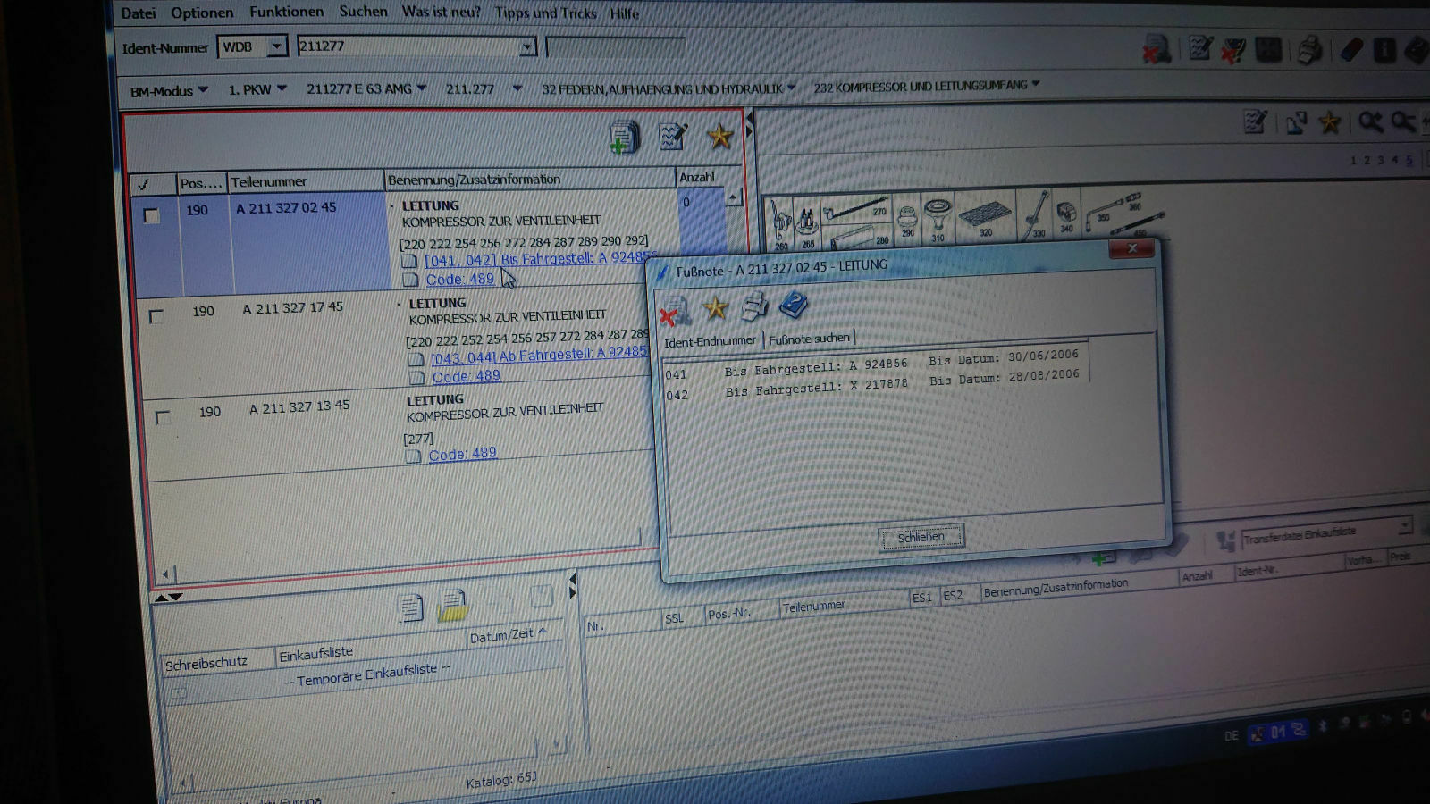 E 55 W211 Bj. 2003 Luftkompressor Leitung wechseln