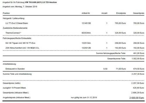 Webasto-standheizung