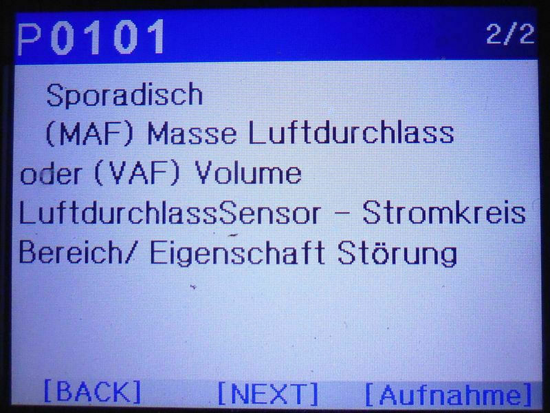 Luftmassenmesser oder Drosselklappe? P0101