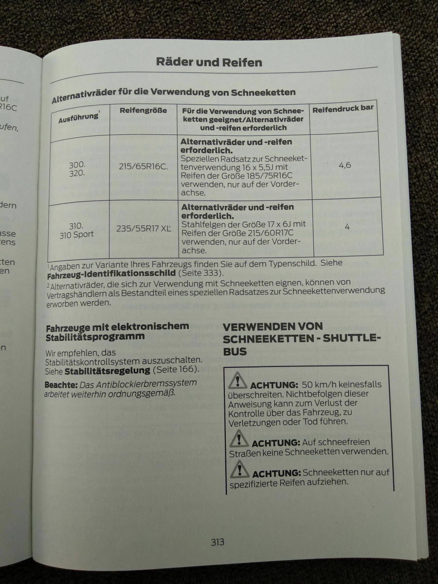 Ford Torneo Custom Zulassung / Wintereifen