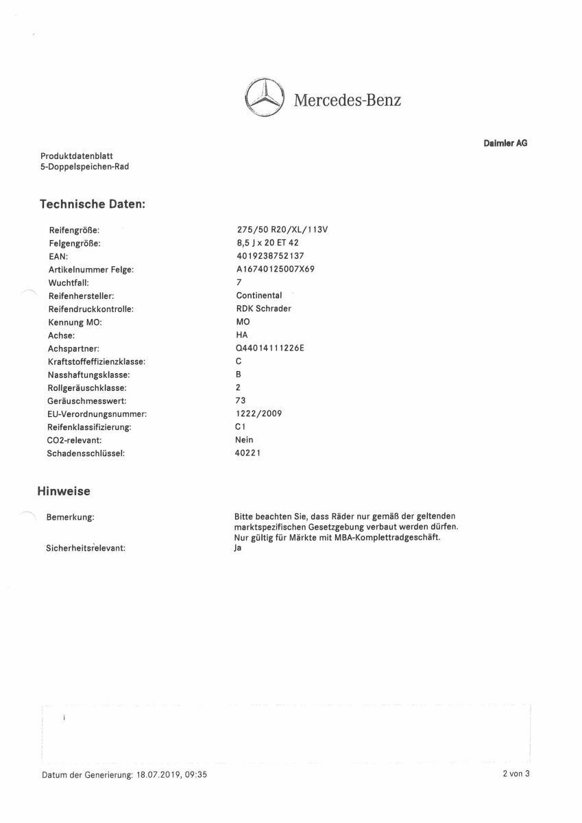GLE W167 VS Winterräder