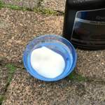 Schale mit lauwarmem Wasser