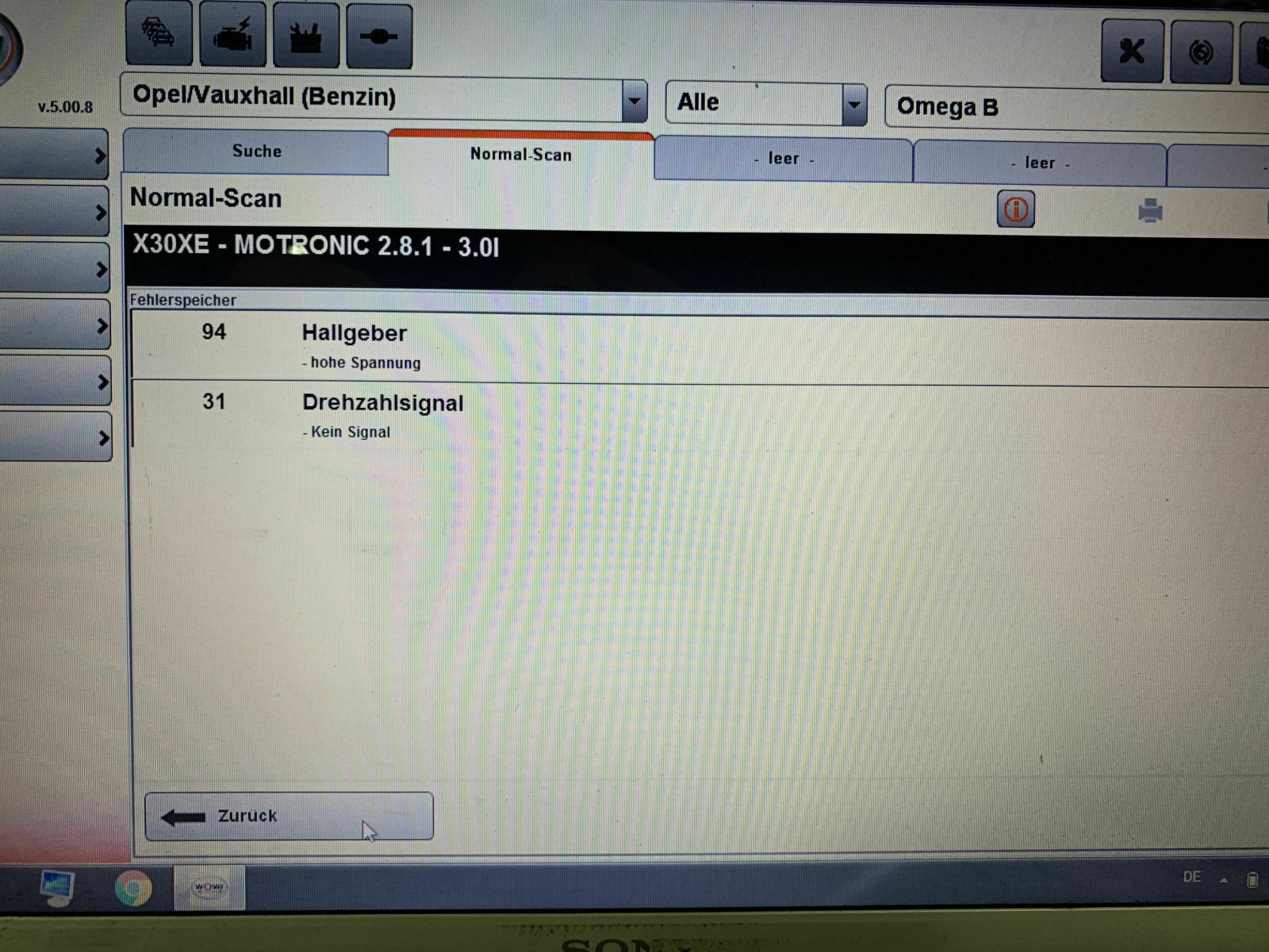 Omega B - X30XE - Ging in der Fahrt aus und sprang nicht mehr an...