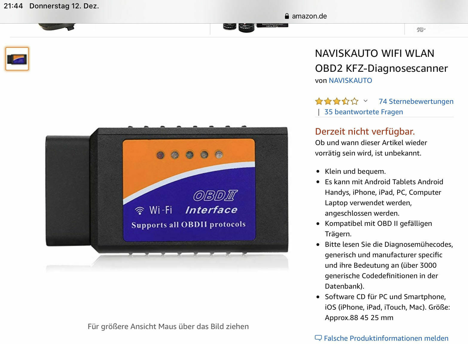 Start/Stopp Spannungseinbruch auf 10,8 V