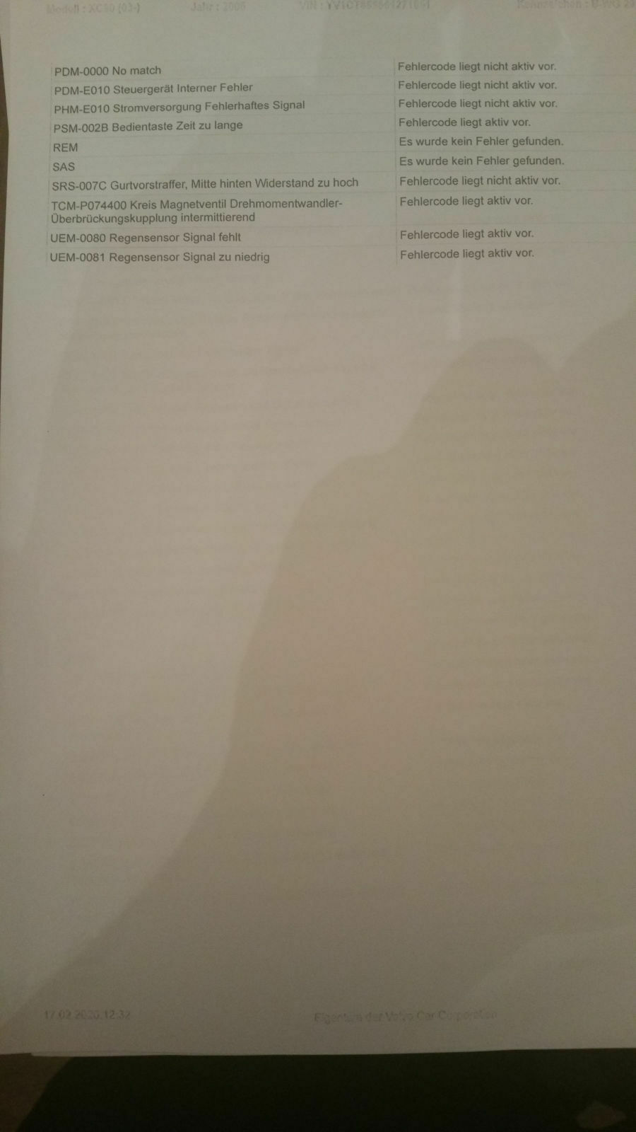 XC90 V8 Zündausetzer bei 1400-1700 upm und schwacher Last