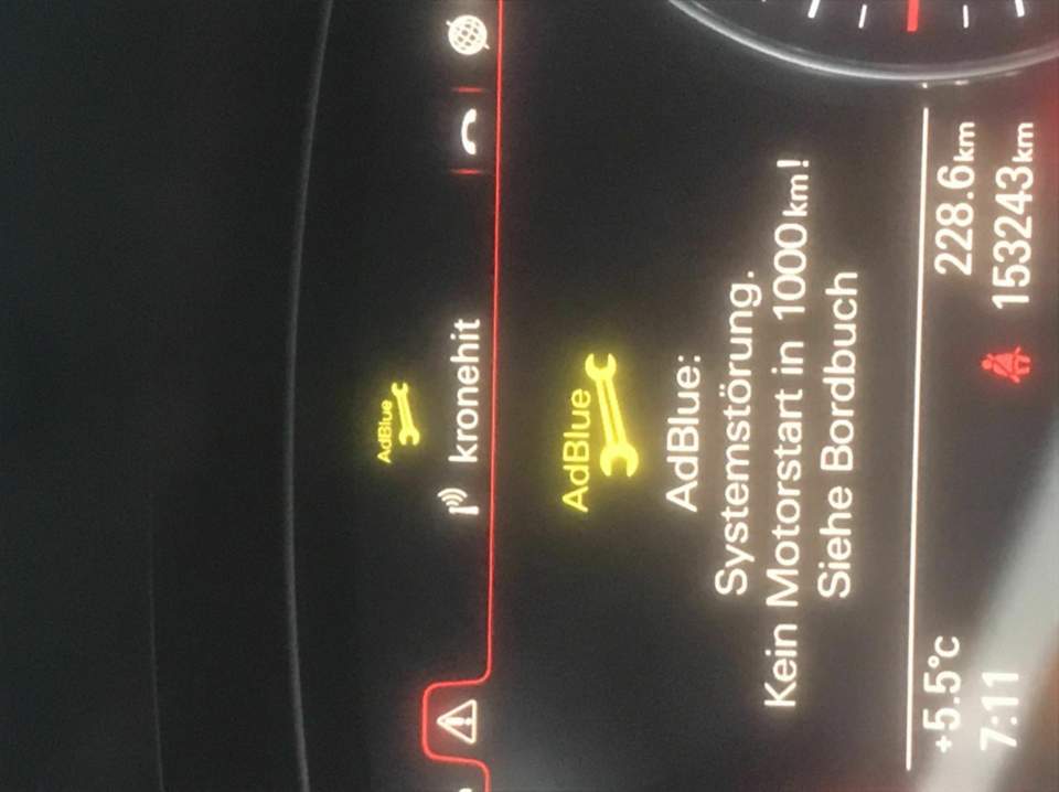 Adblue Fehler Kein Motorstart In 1000 Km www.motor-talk.de