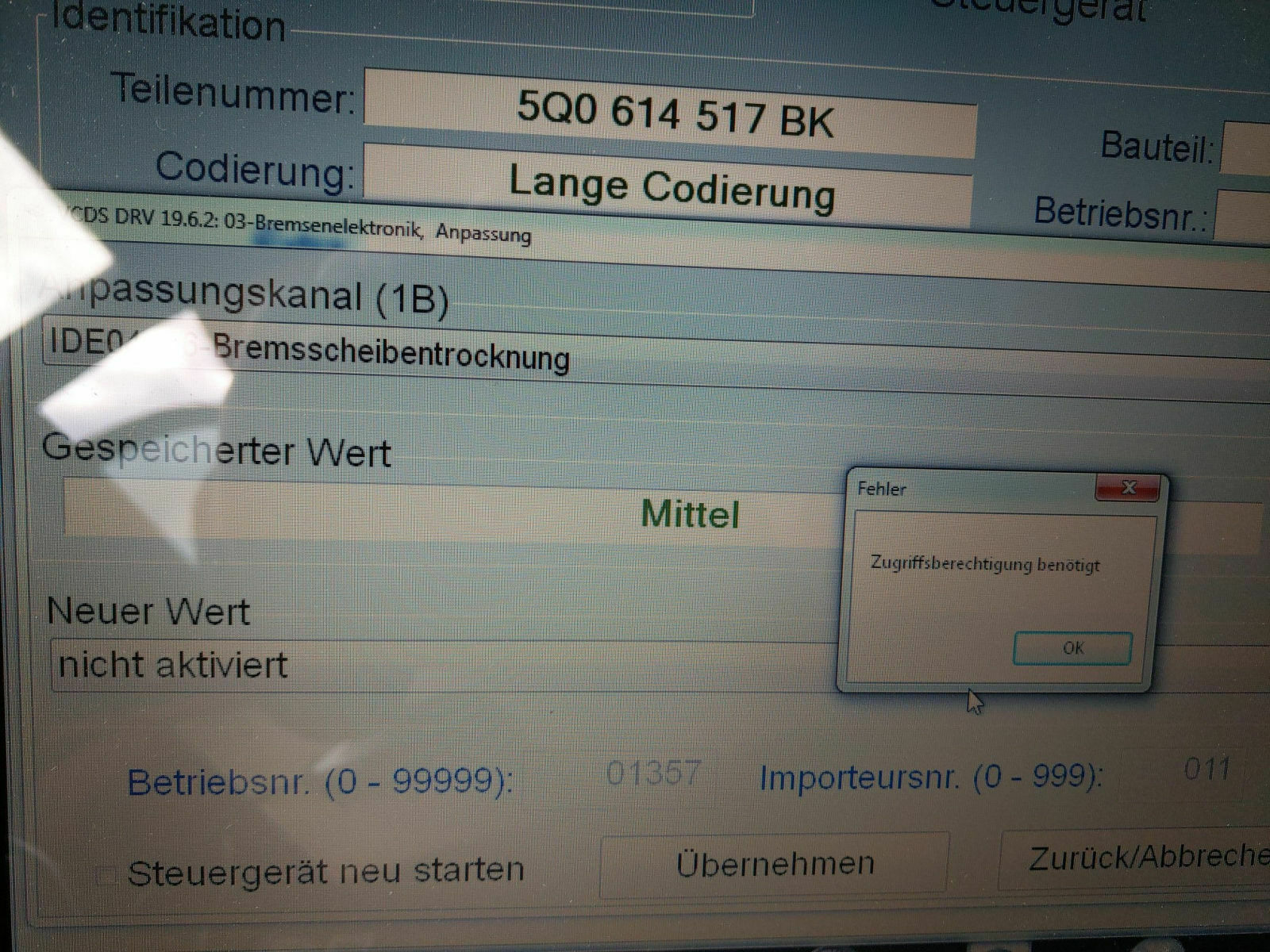 DSG 6 Gang 2.0TDI, erhöhte Drehzahl beim anfahren