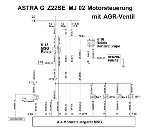 ASTRA G Z22SE Motorsteuerung