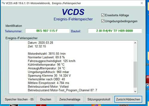 Fehlerspeicher beschreibung