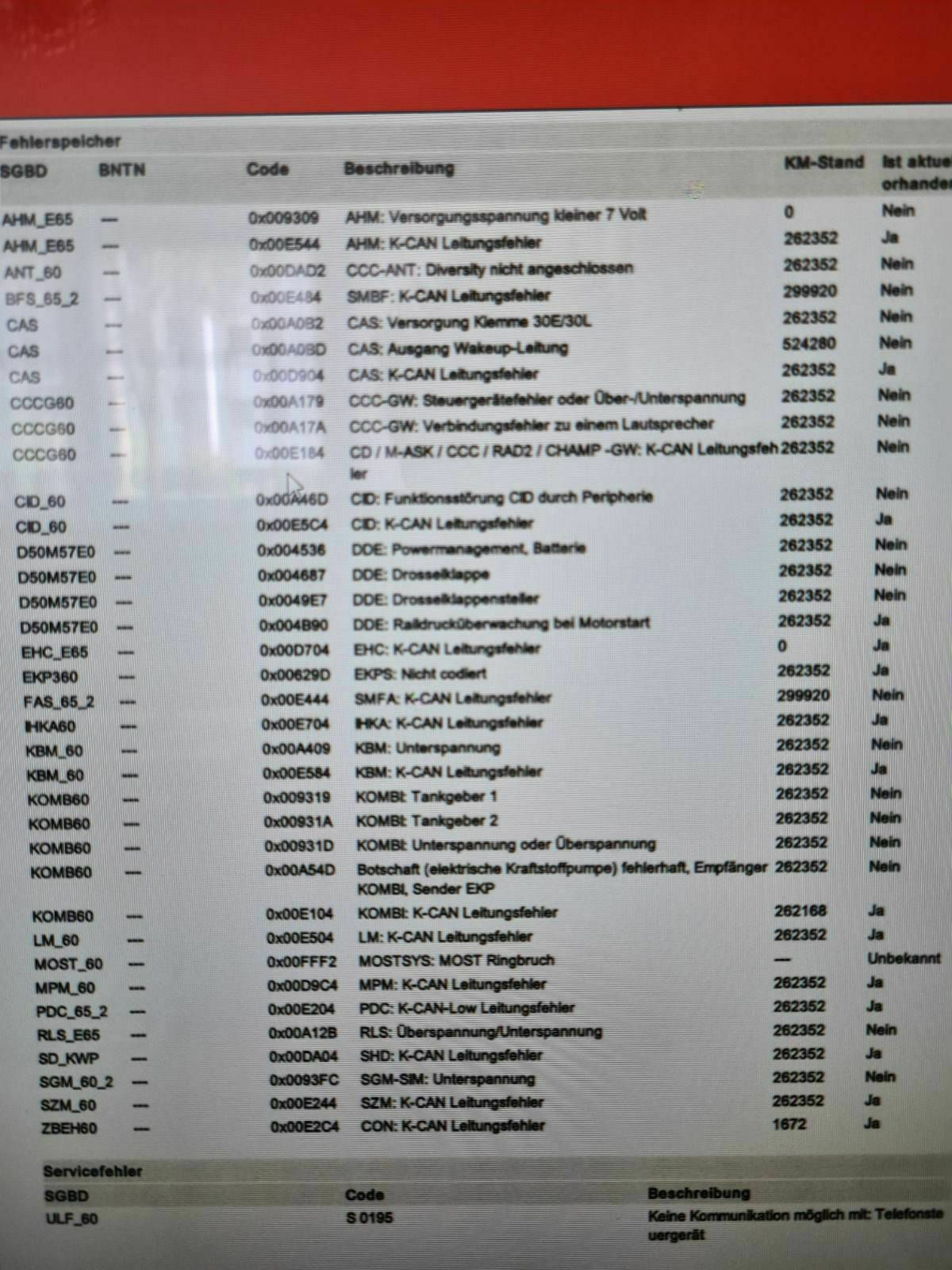 E61 touring kraftstoffpumpegestört und elektronik probleme, anhengermodu