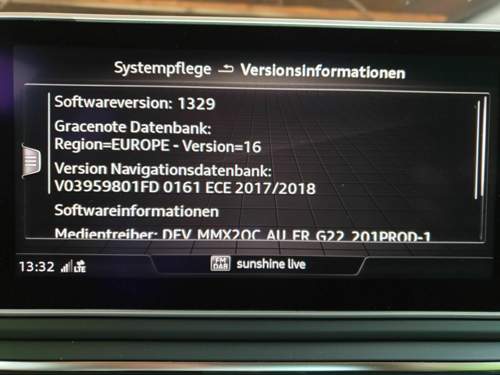 MMI Software Version 1329