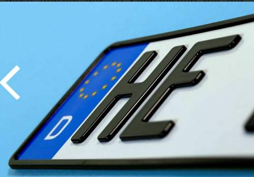 3D-Kennzeichen schwarz Glanz