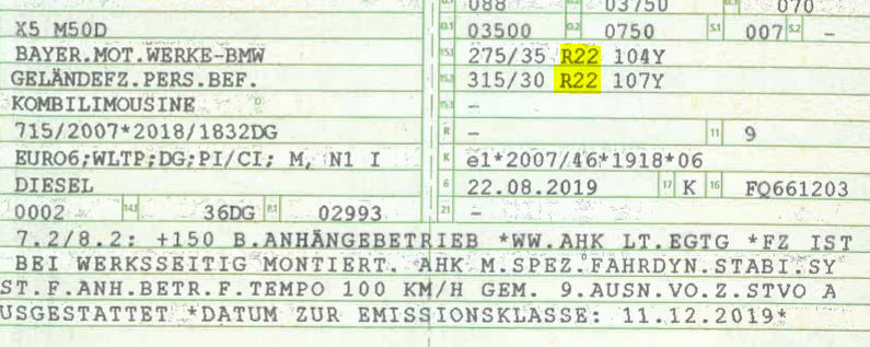X5 45e AHK was steht im Fahrzeugschein