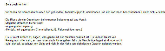 Ventile eingerissen.