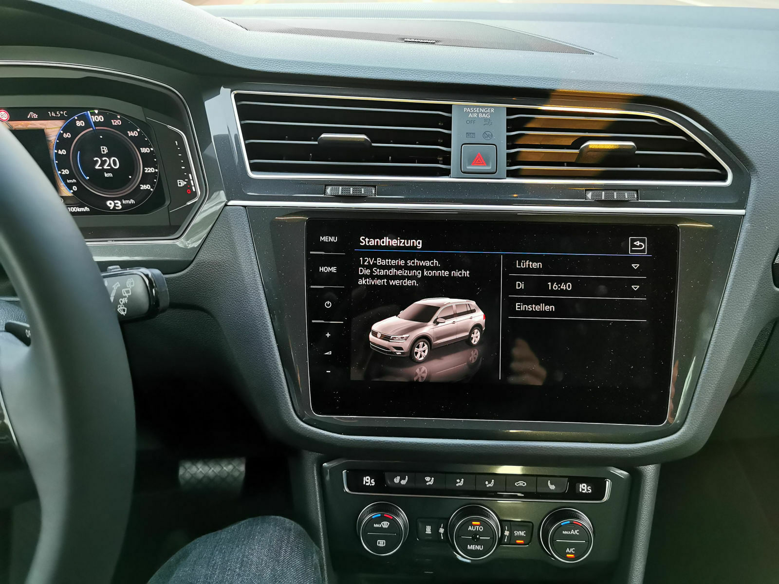 Fehlermeldung bei Standheizung über WE CONNECT App