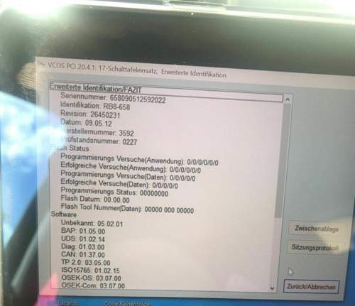 Erweiterte Infos Schalttafeleinsatz