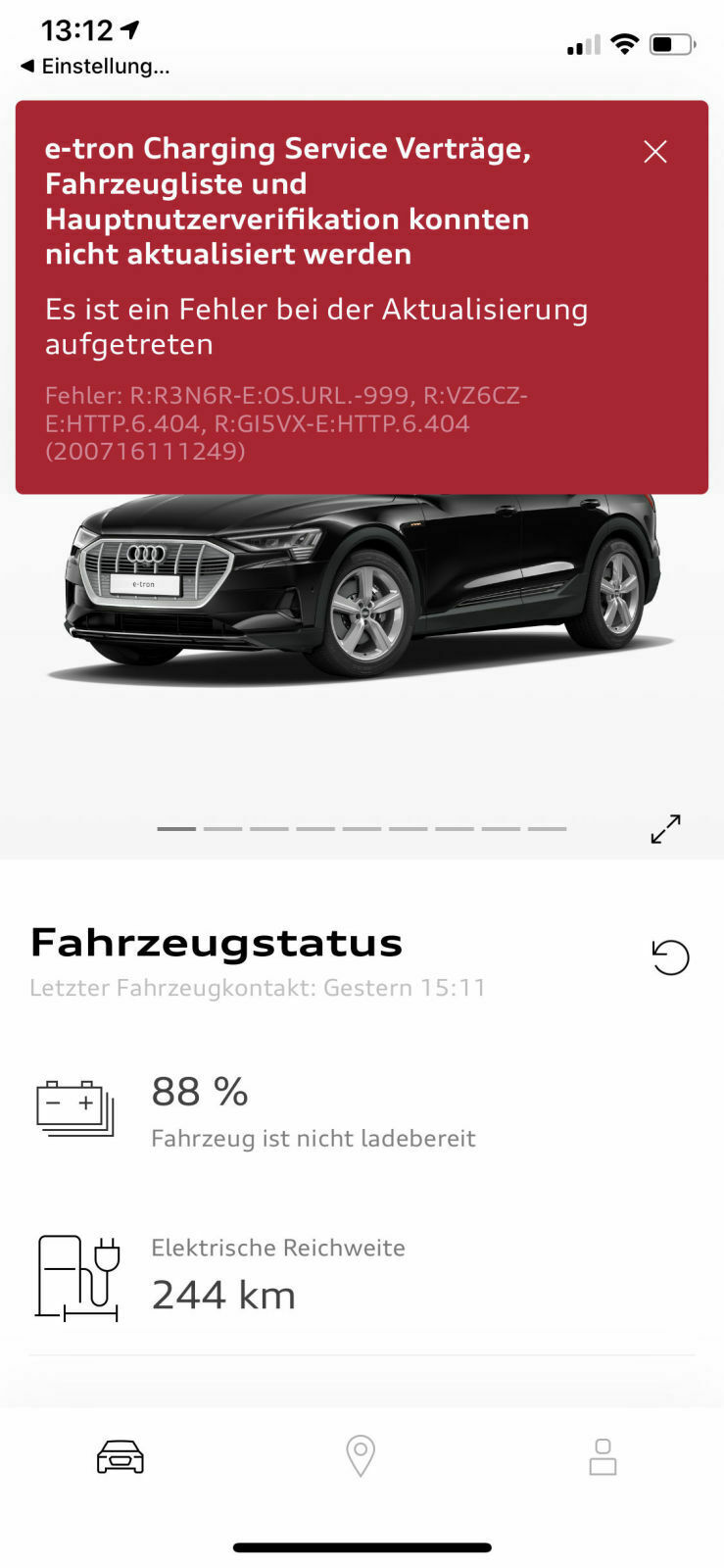 MyAudi App/Audi Connect Fehlermeldungen & Probleme