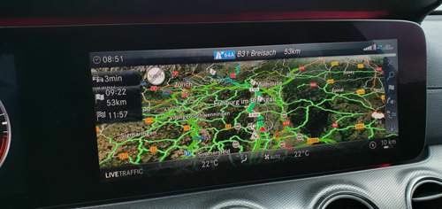 Die gleiche Route über Comand