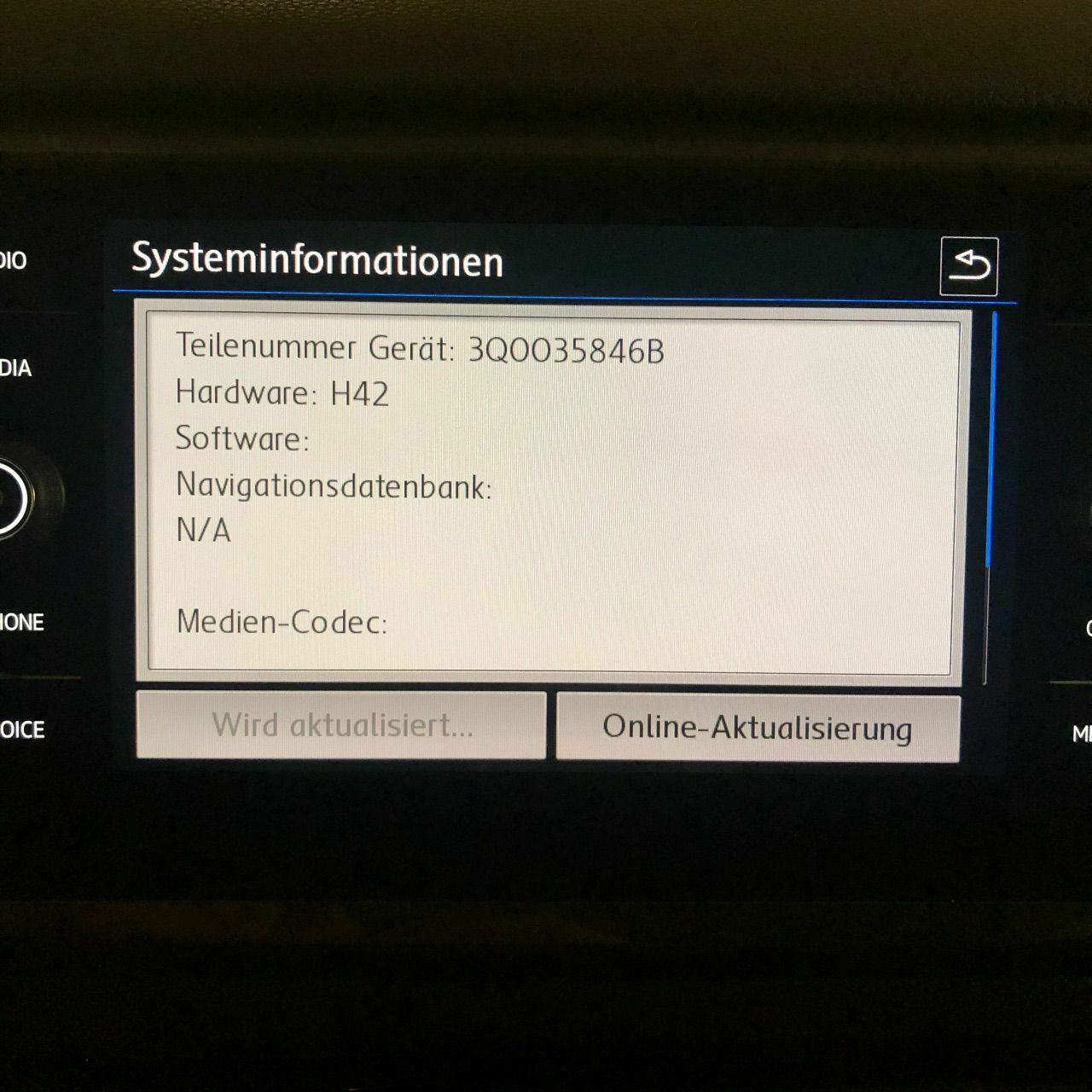 Aktueller Softwarestand für das Discover Media II