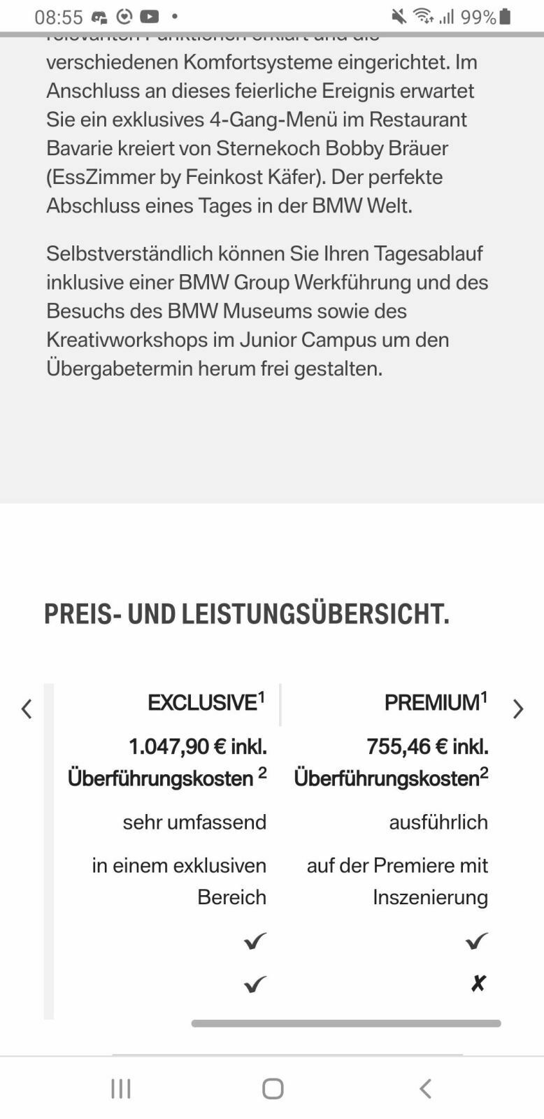 Überführungskosten - Abholung BMW-Welt - Gute Fahrt Paket