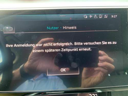 Fehlermeldung Audi Connect