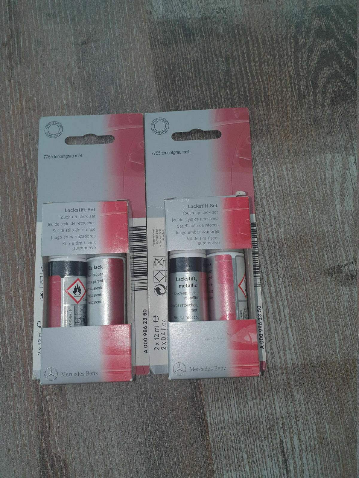 2x Mercedes LackstiftSet unbenutzt. Farbcode Tenoritgrau Metallic