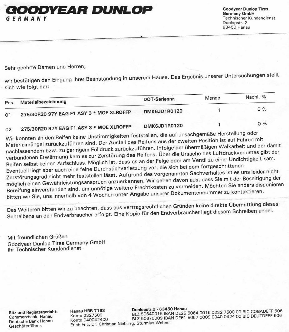 Reifenplatzer bei 260km/h. Warum?