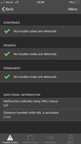 OBD Fehlercodes (keine)
