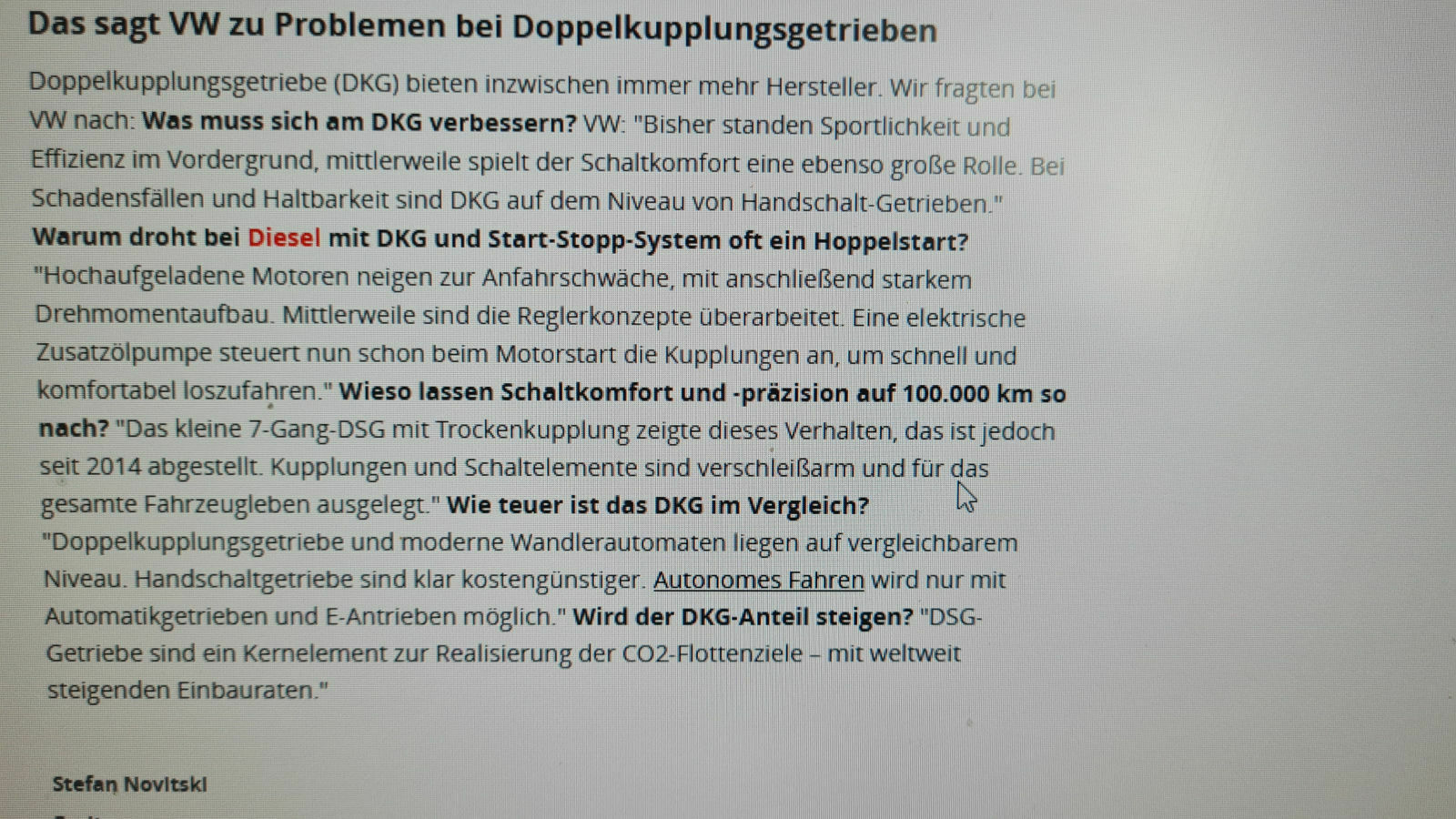 DSG 7 Gang, Rucken/Ruckeln in Gang 1 bei Belastung bzw Anfahren