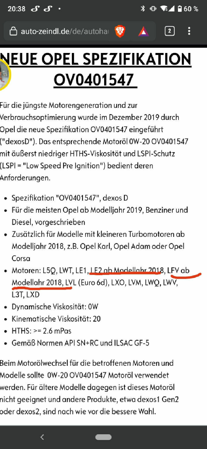 2016er 1.6 cdti 81 kW welches Öl