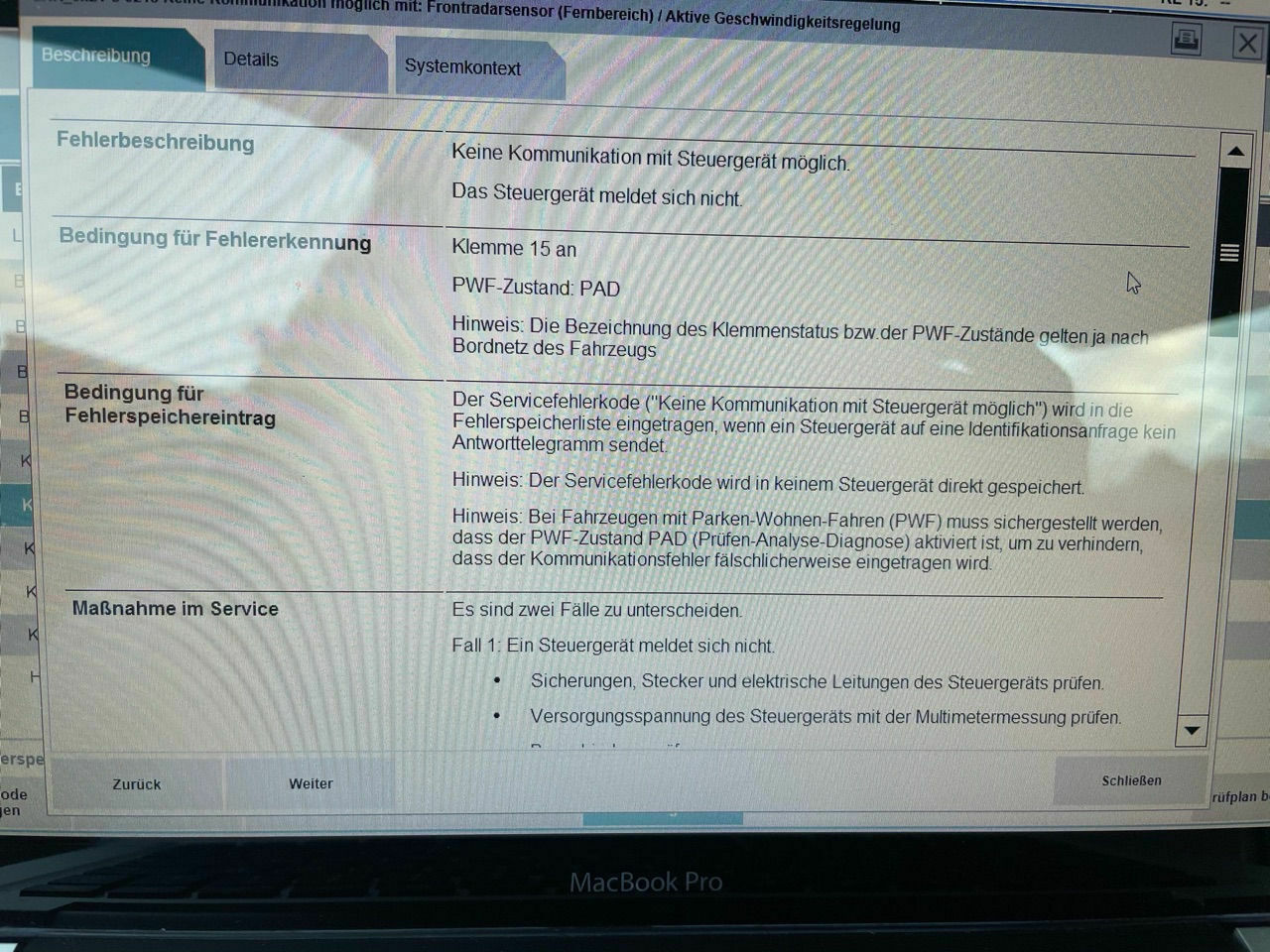 Fahrregelsysteme ausgefallen, Lenkrad schief, Fahrkomfort weg.