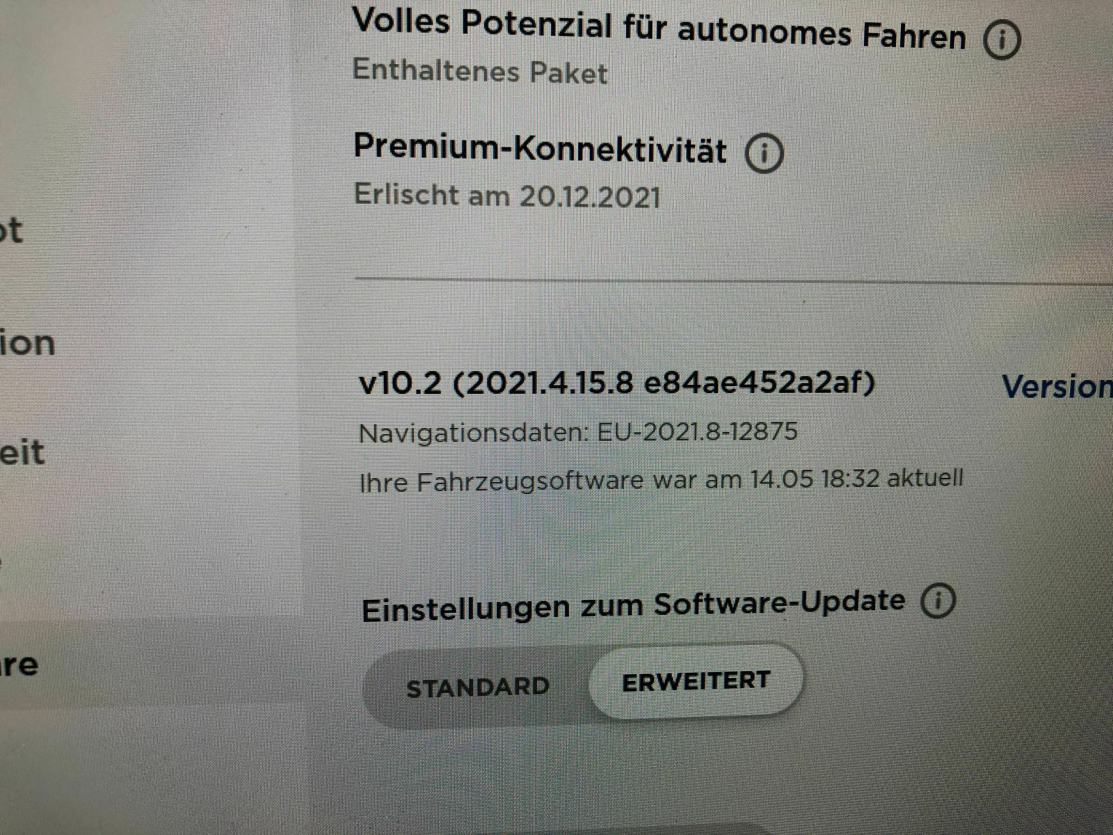 Software Version 10 im Model 3